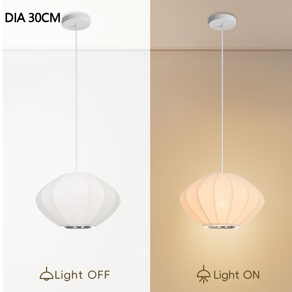 Modern Bubble Saucer Pendant Fabric Chandeliers for DIning Room