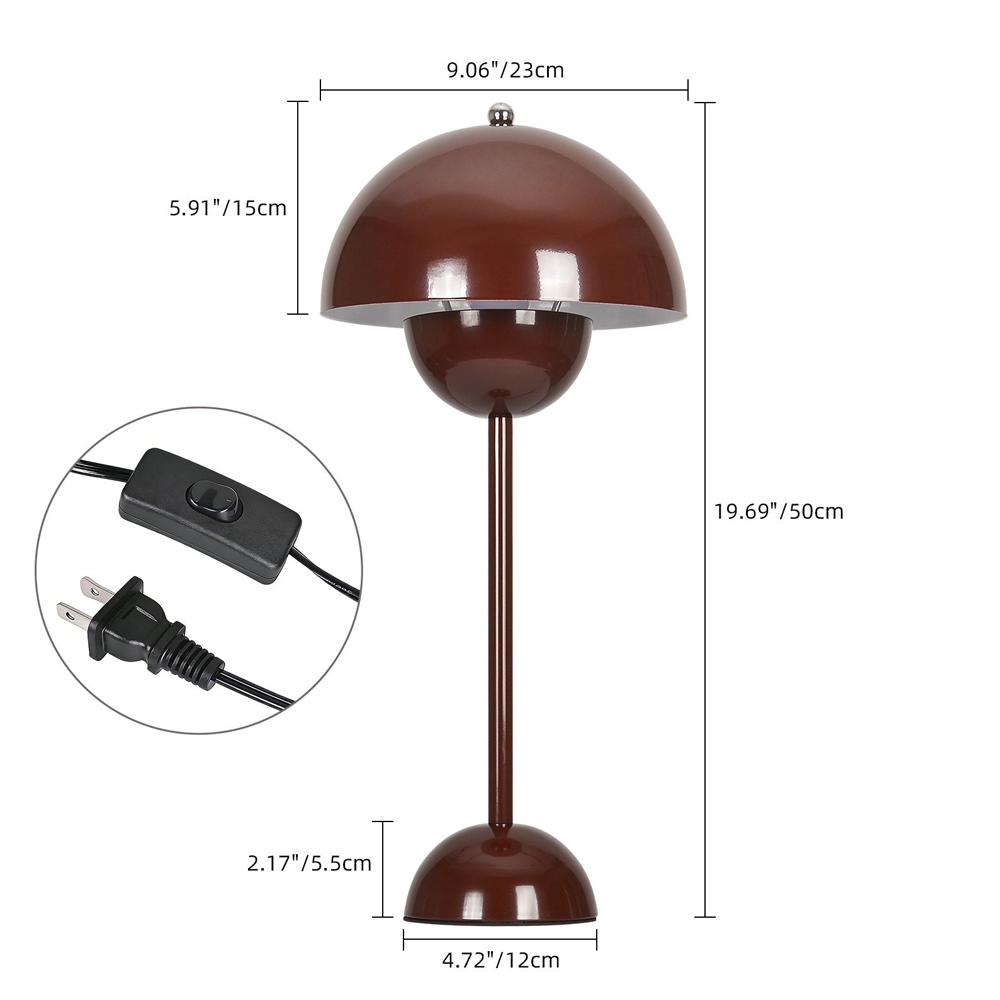 Danish Retro Flower Bud Table Lamp Nordic Style Plug In Bedroom Bedside Lighting