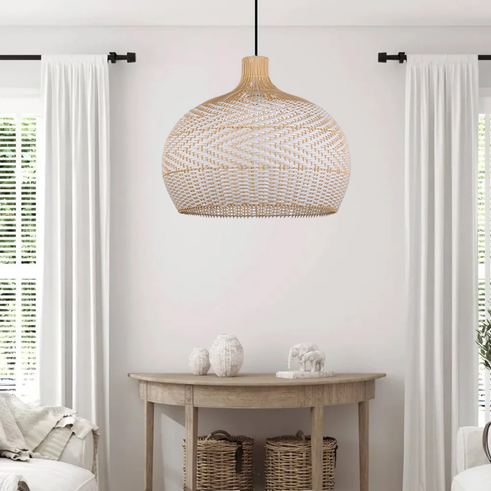 Serena White Rattan Pendant Light Shade