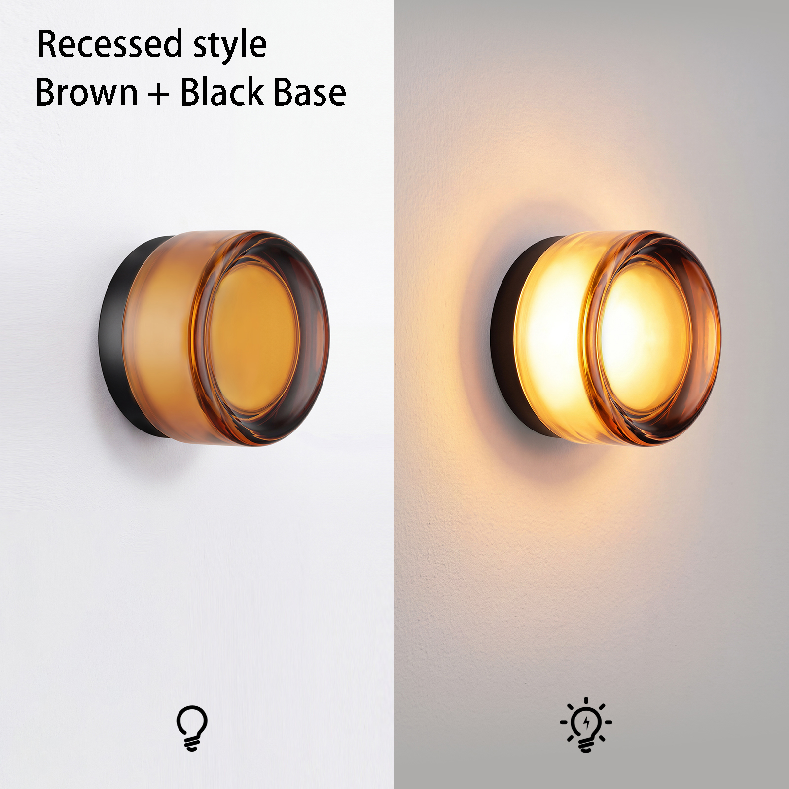 Round Glass Wall Lamp French-style Hallway Ceiling Light
