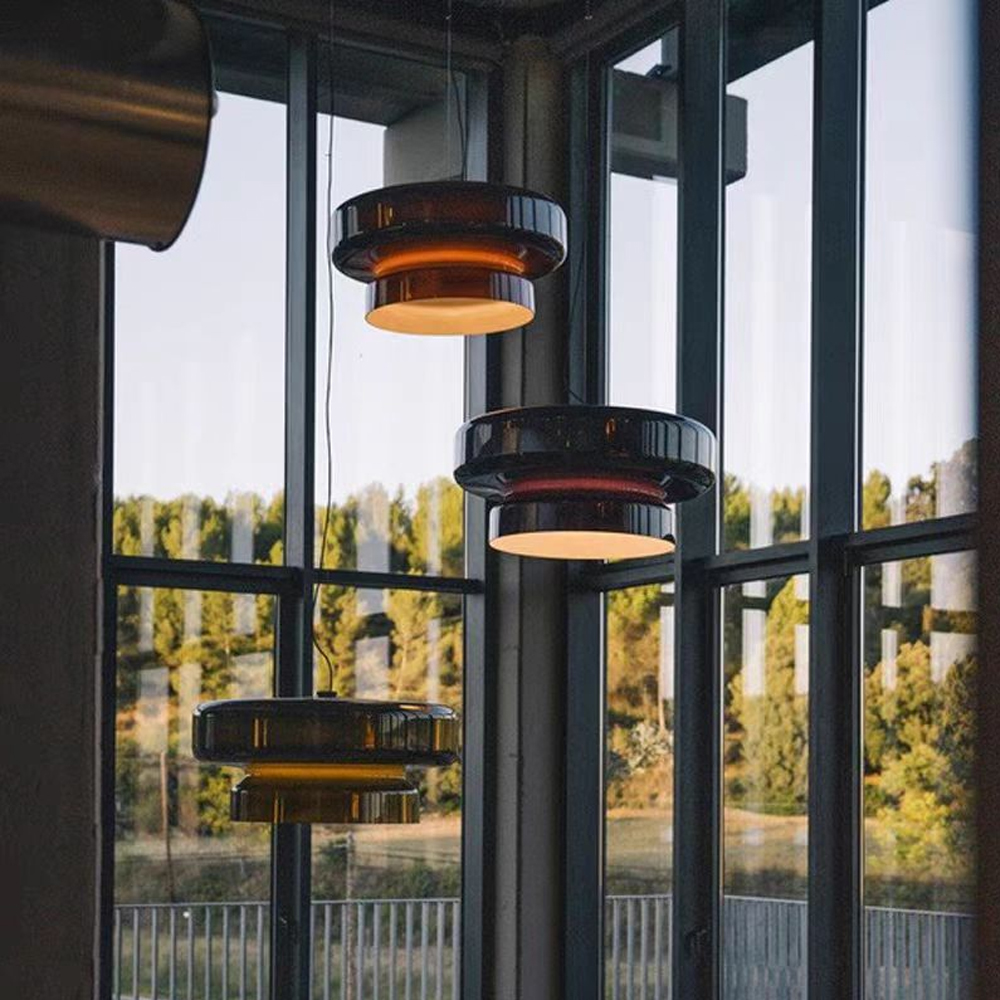 Nordic Glass Pendant Light Mid-Century Modern Minimalist Colored Glass Bar Ambient Light