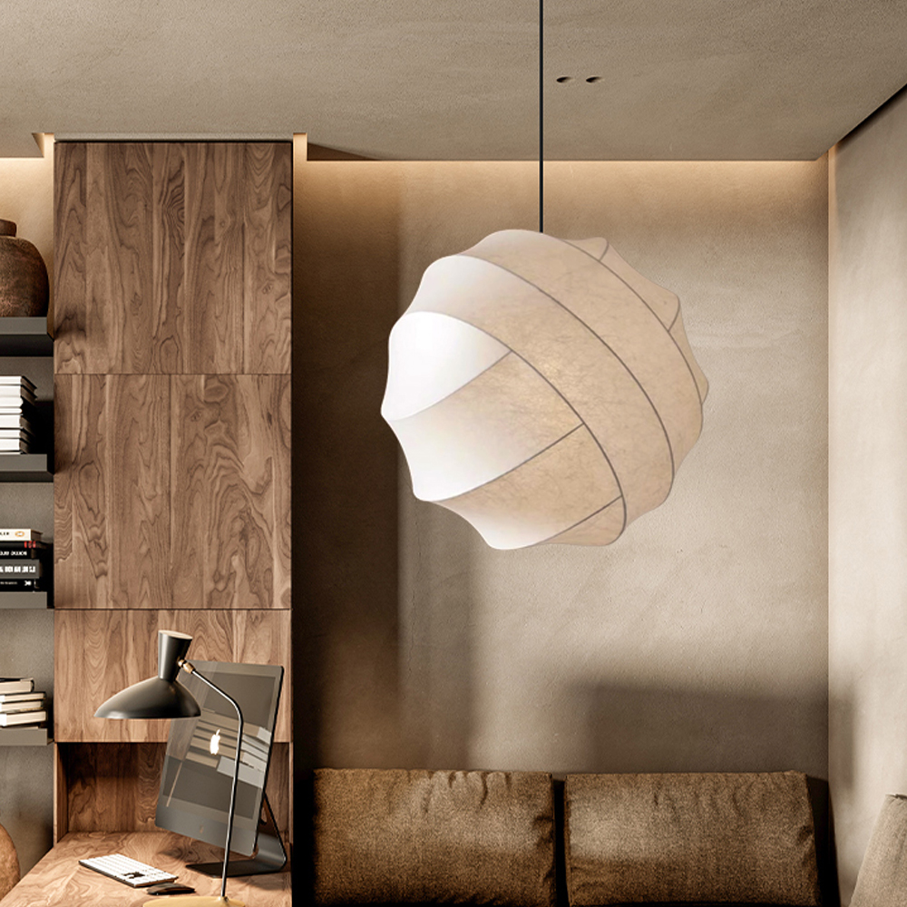French Retro Living Room Fabric Lighting Fixtures Wabi-sabi B&B Pendant Lamp