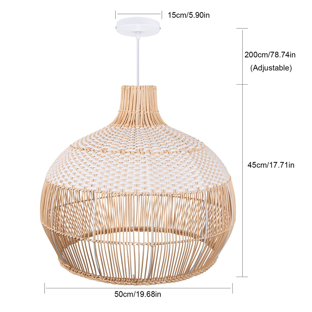 Handwoven Rattan Kitchen Island Pendant Lighting Tropical Vine Light Fixture