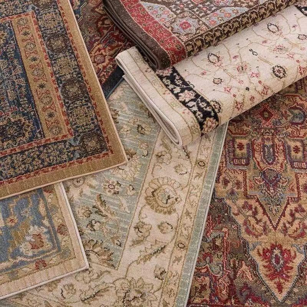 Thickened Imitation Cashmere Carpet Nordic Moroccan Living Room Blanket Ethnic Style American Retro Floor Mat