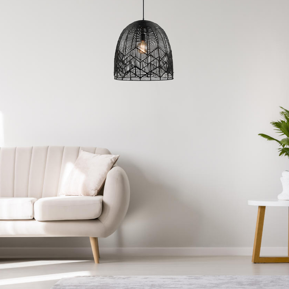 Handmade Basket Rattan Pendant Light Shades For Living Room