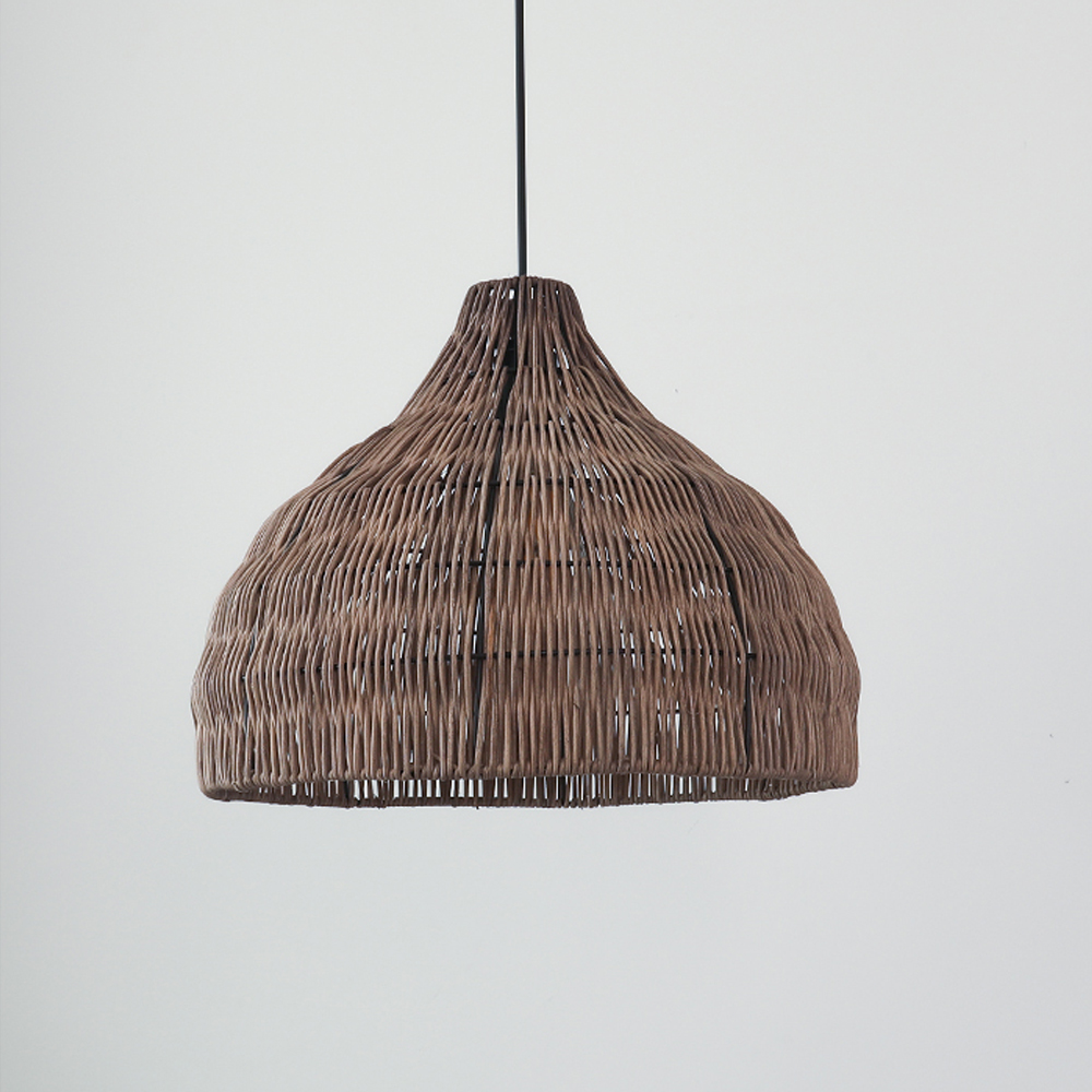 Wabi-sabi Style Stair Chandelier Duplex Loft Villa Rattan Pendant Lamp