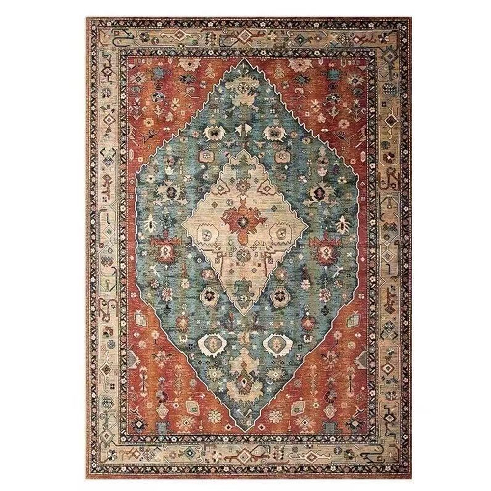 Thickened Imitation Cashmere Carpet Nordic Moroccan Living Room Blanket Ethnic Style American Retro Floor Mat