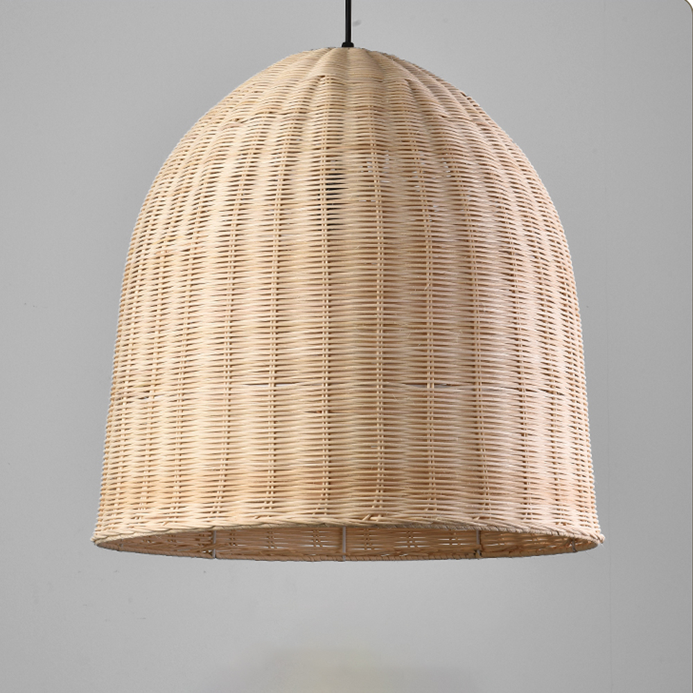Restaurant Lamp Wabi-sabi Style Chandelier B&B Retro Hand-woven Rattan Lampshade