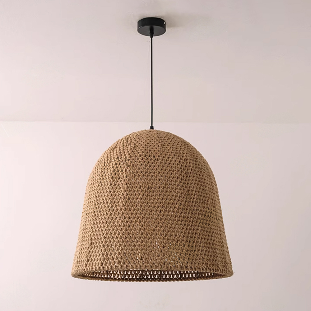 Wabi Sabi Retro Handwoven Pendant Light Homestay Restaurant Hemp Rope Lamp