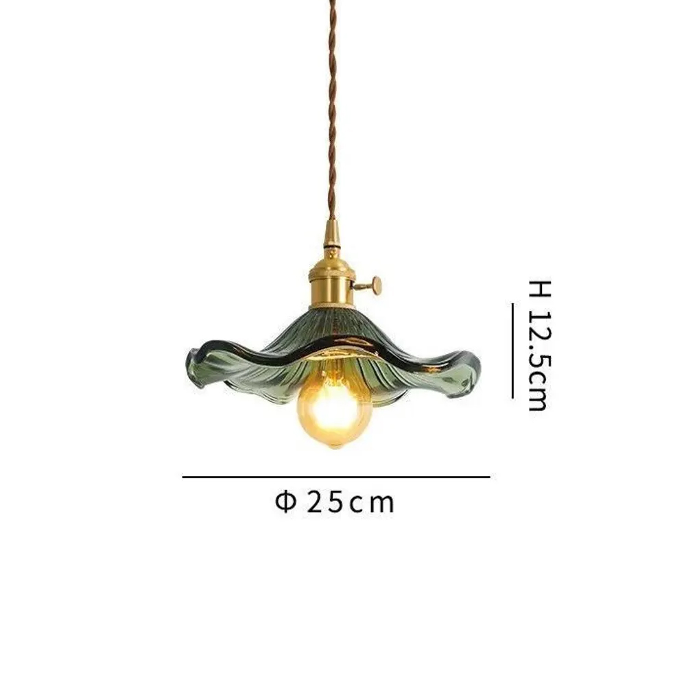 Mid Century Modern Flower Shape Glass Pendant Light Vintage Living Room Decor Lamps