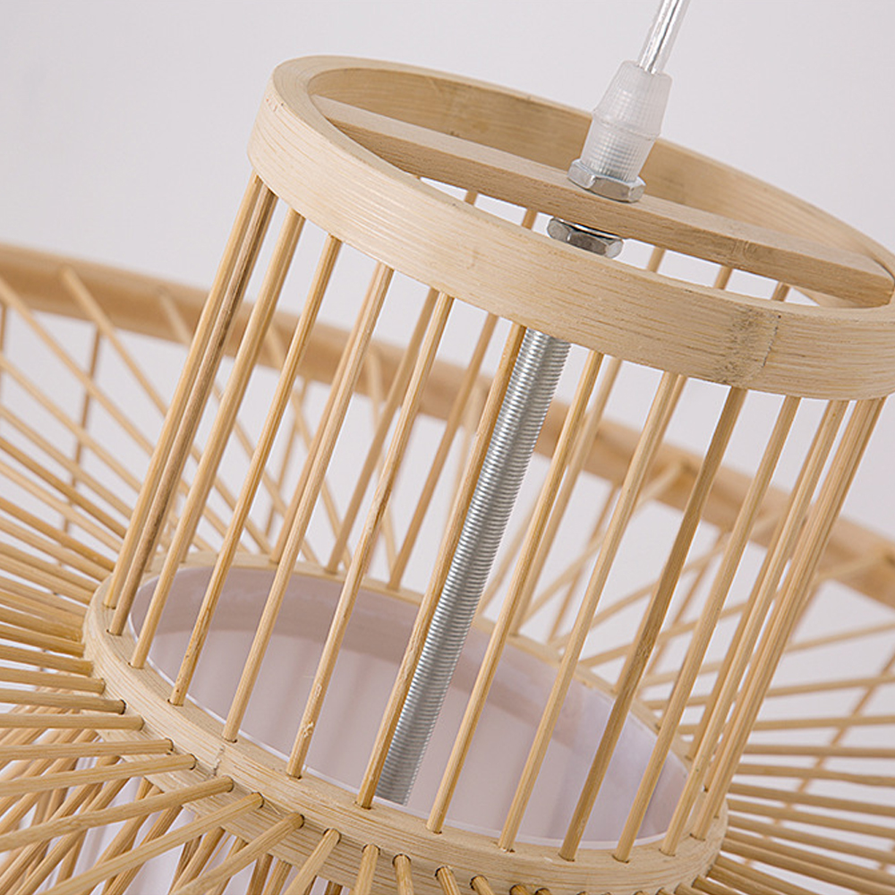 Southeast Asia Restaurant Bamboo Pendant Light Japandi Living Room Decor Lamp Shade