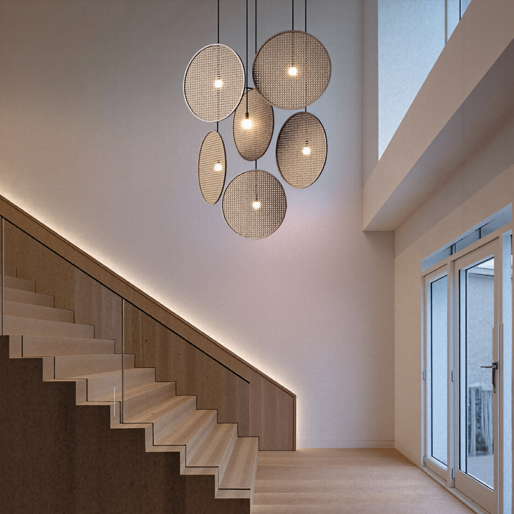 Zen Chandelier Japanese Living Room Dining Room Rattan Pendant Lights Homestay Retro Lamp