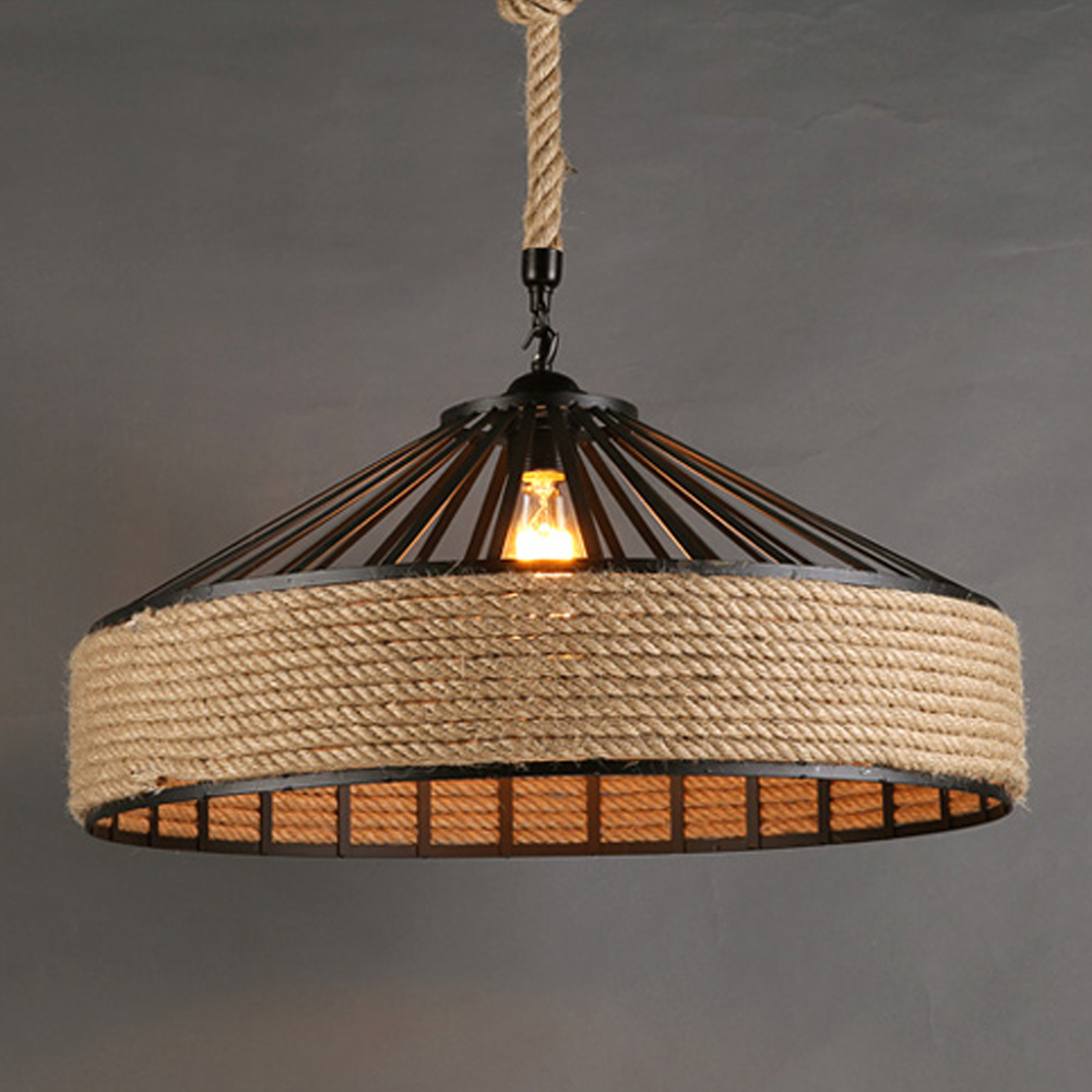 Industrial Style Country Hemp Rope Chandelier Cafe Restaurant Creative Decor