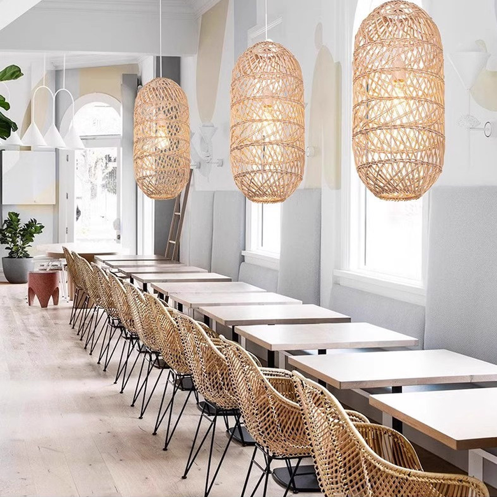 50% OFF Clearance Boho Dining Room Rattan Pendant Light Coastal Living Room Decor Lampshade