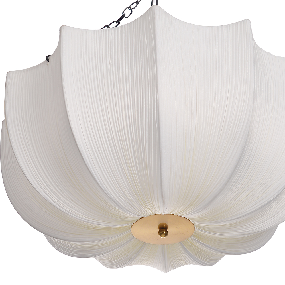 French Vintage Fabric Pendant Light Wabi-sabi Dining Room Decorative Lamps