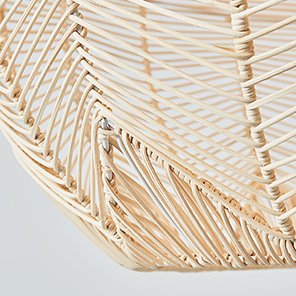 Artisan Knitted Lighting Handmade Black Rattan Pendant for Dining Room