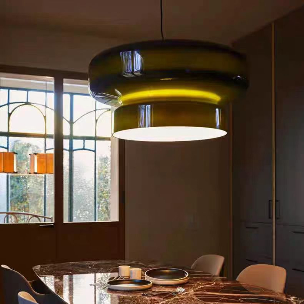 Nordic Glass Pendant Light Mid-Century Modern Minimalist Colored Glass Bar Ambient Light