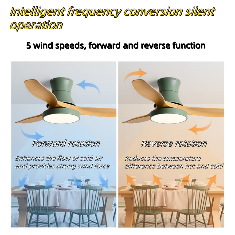 Modern 3-Blade Ceiling Fan Polish Finish Fan with Light for Home