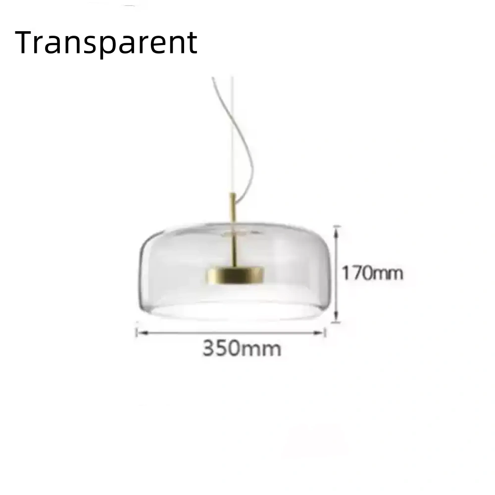 Modern Simple Dining Room Amber Glass Single Head Pendant Light