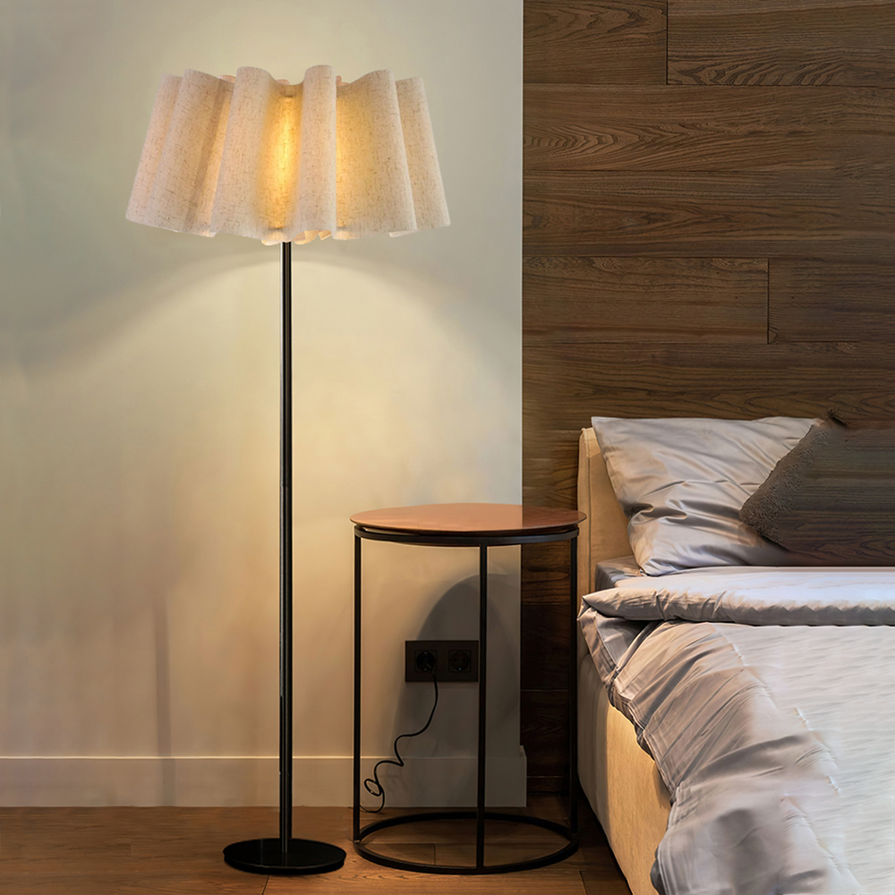Japanese Retro Artistic Fabric Floor Lamp Wabi-sabi Living Room Lampshade