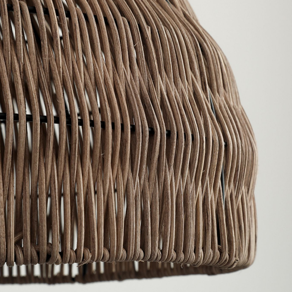 Wabi-sabi Style Stair Chandelier Duplex Loft Villa Rattan Pendant Lamp