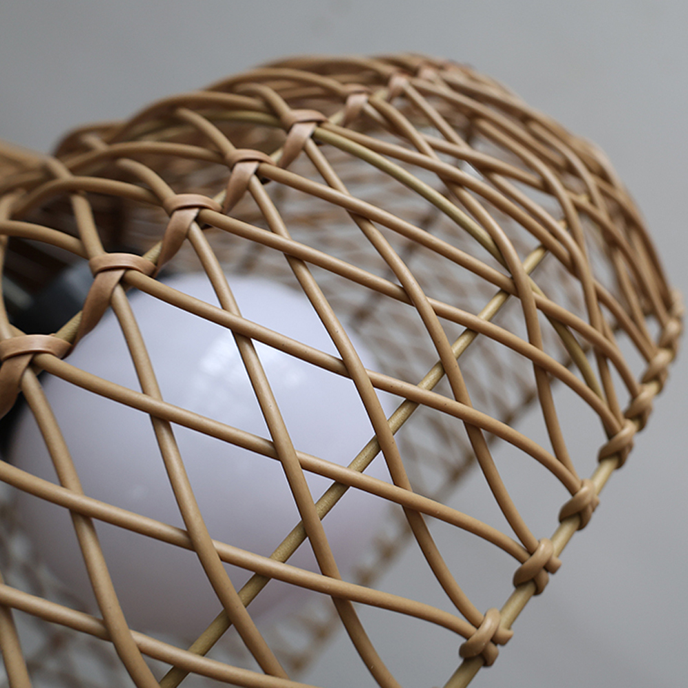 Outdoor Pavilion Rattan Chandelier Homestay Restaurant Garden Decor Waterproof Lighting