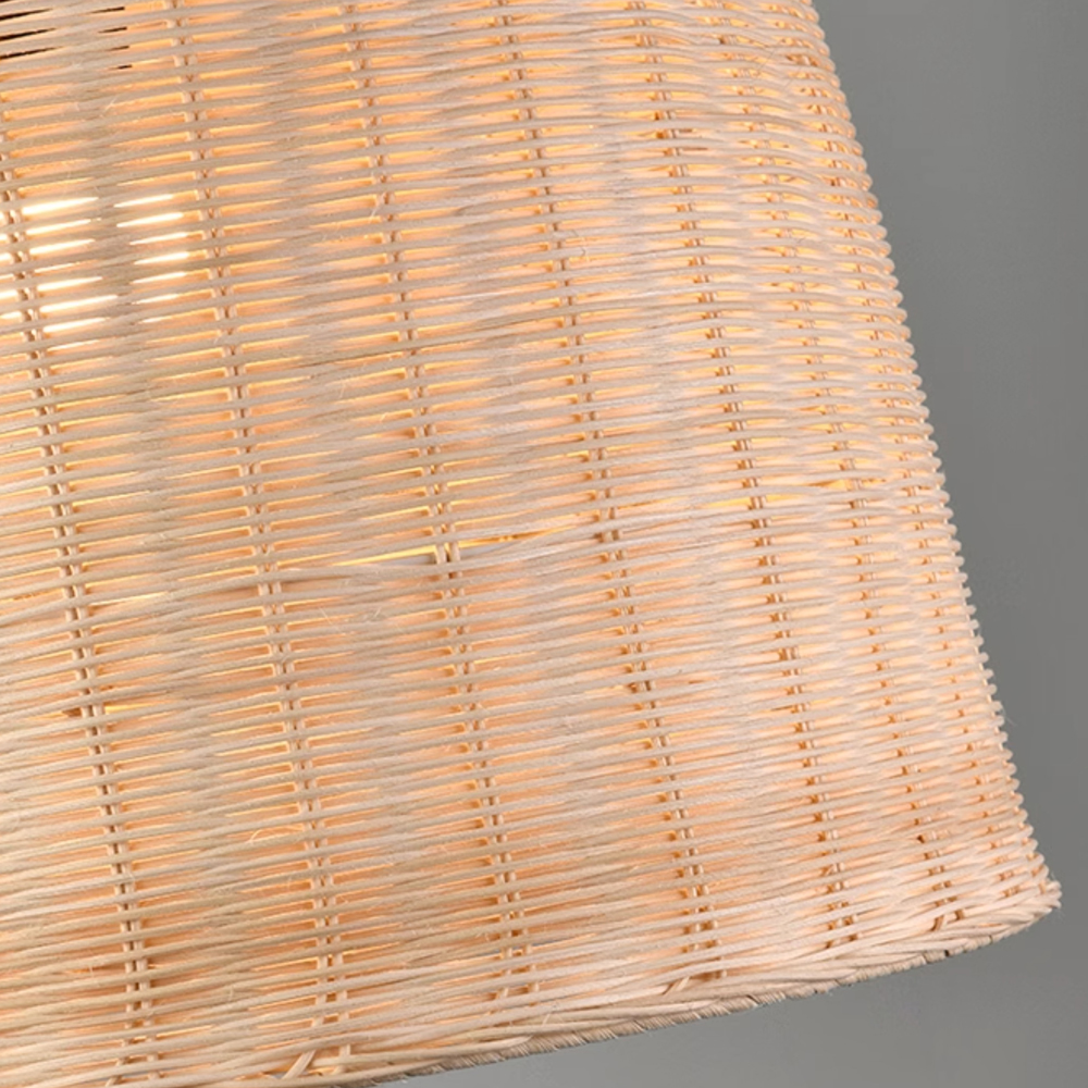 Restaurant Lamp Wabi-sabi Style Chandelier B&B Retro Hand-woven Rattan Lampshade