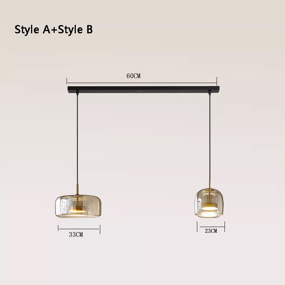 Nordic Modern Glass Pendant Light Multi-head Restaurant Lamps