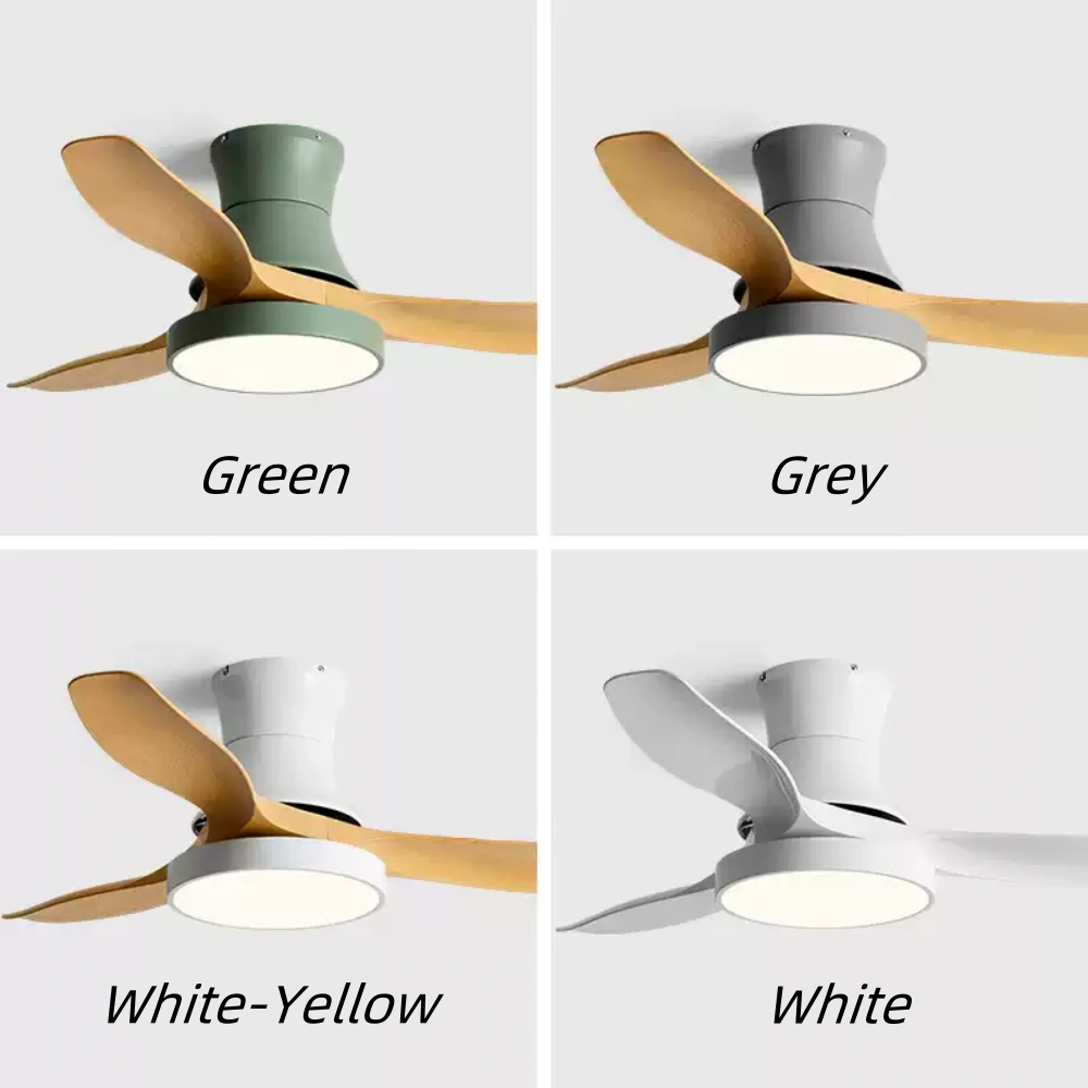 Modern 3-Blade Ceiling Fan Polish Finish Fan with Light for Home