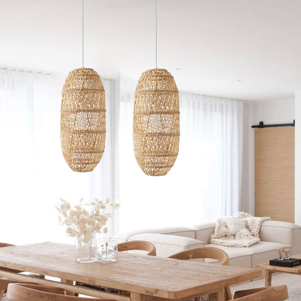 50% OFF Clearance Boho Dining Room Rattan Pendant Light Coastal Living Room Decor Lampshade