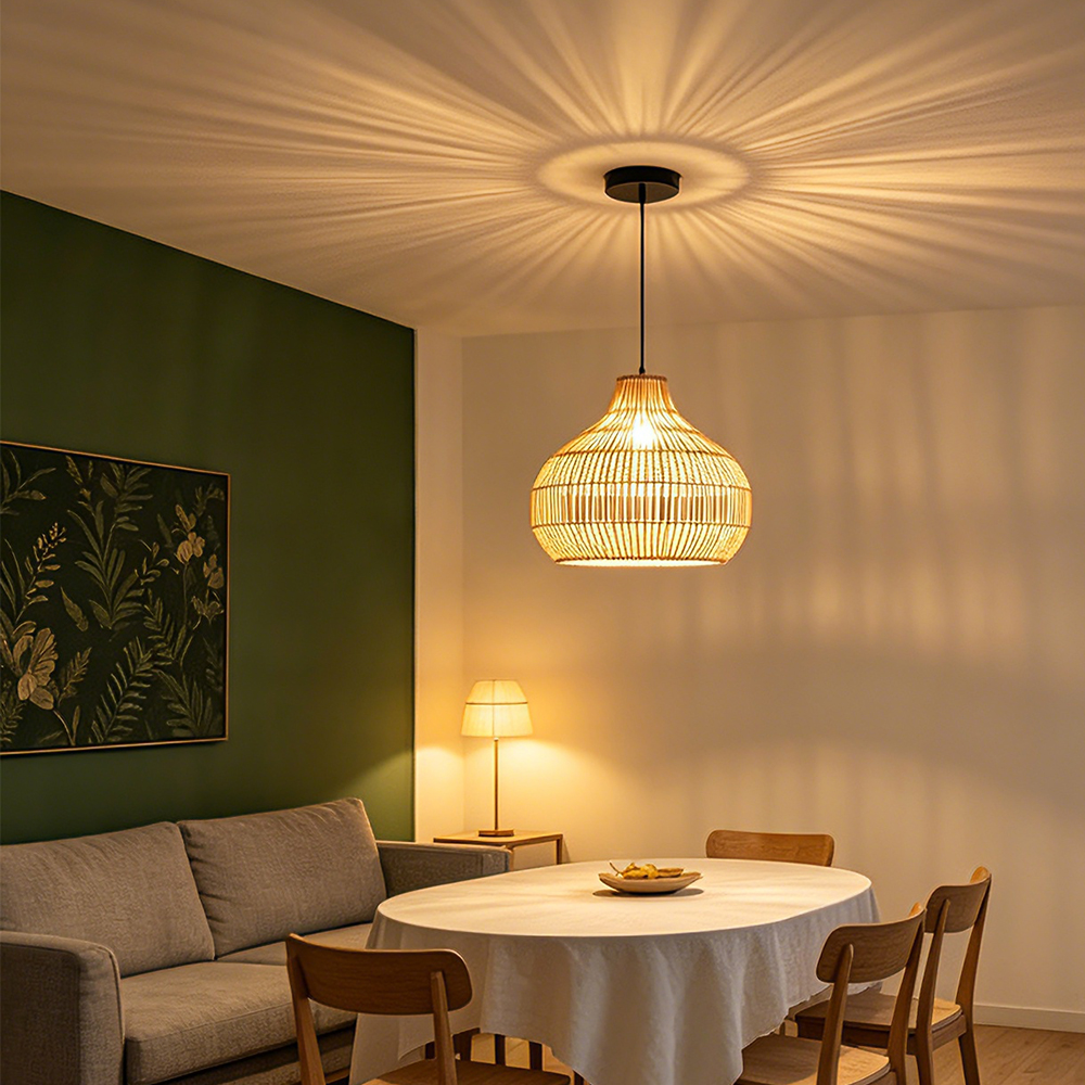 Dining Room Decor Rattan Pendant Lamp Kitchen Light Fixtures to Brighten Up Your Space