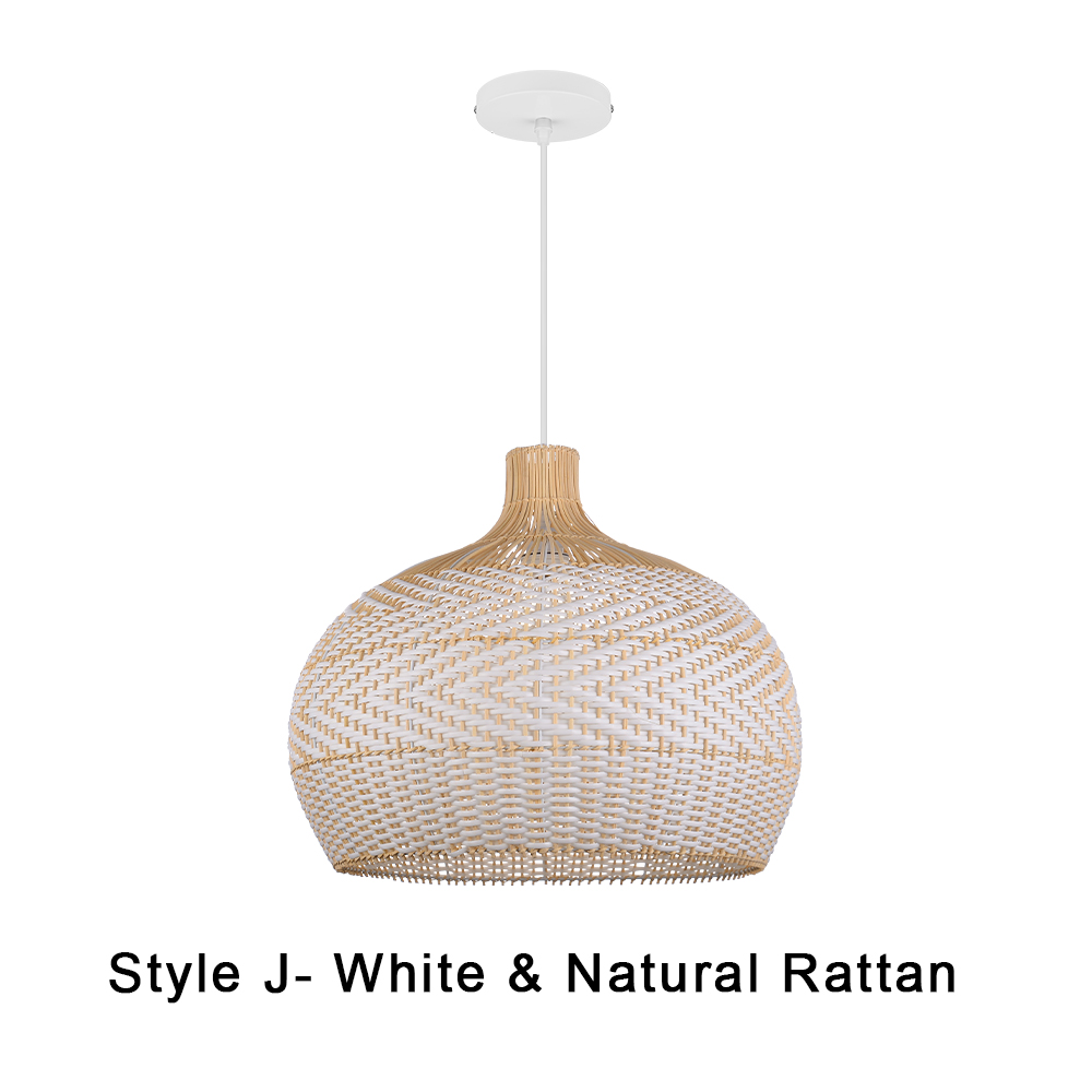 Simply White Rattan Pendant Light