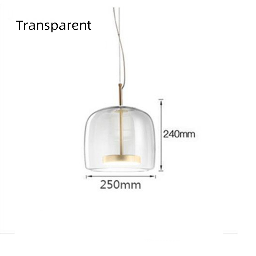 Modern Simple Dining Room Amber Glass Single Head Pendant Light