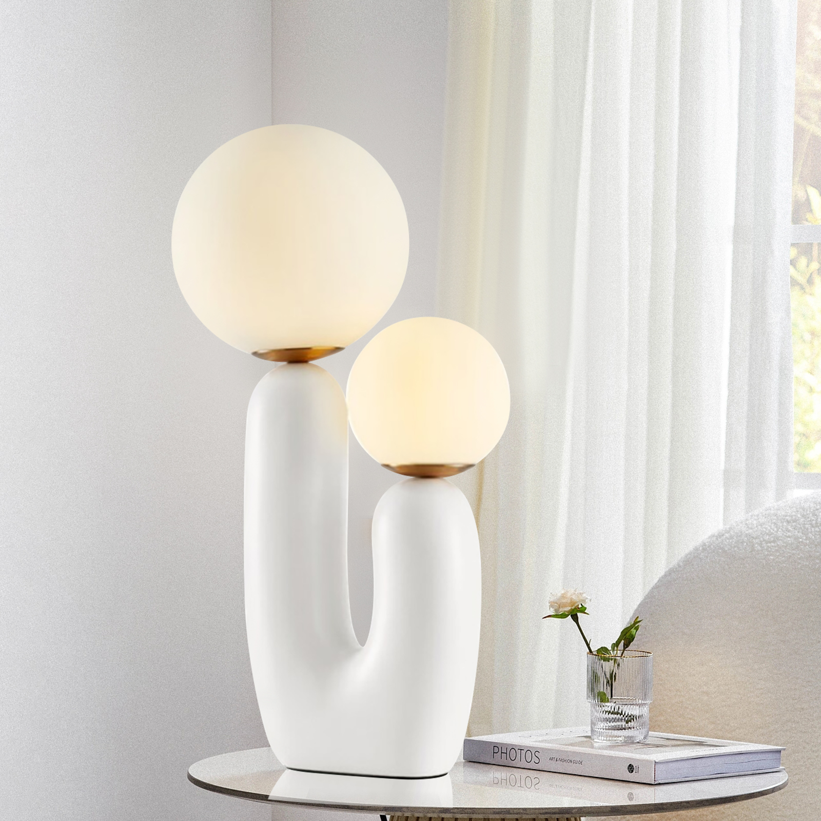 Plug Type White Table Lamp for Living Room Entryway