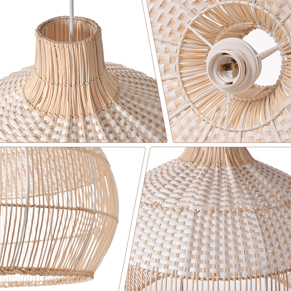 Handwoven Rattan Kitchen Island Pendant Lighting