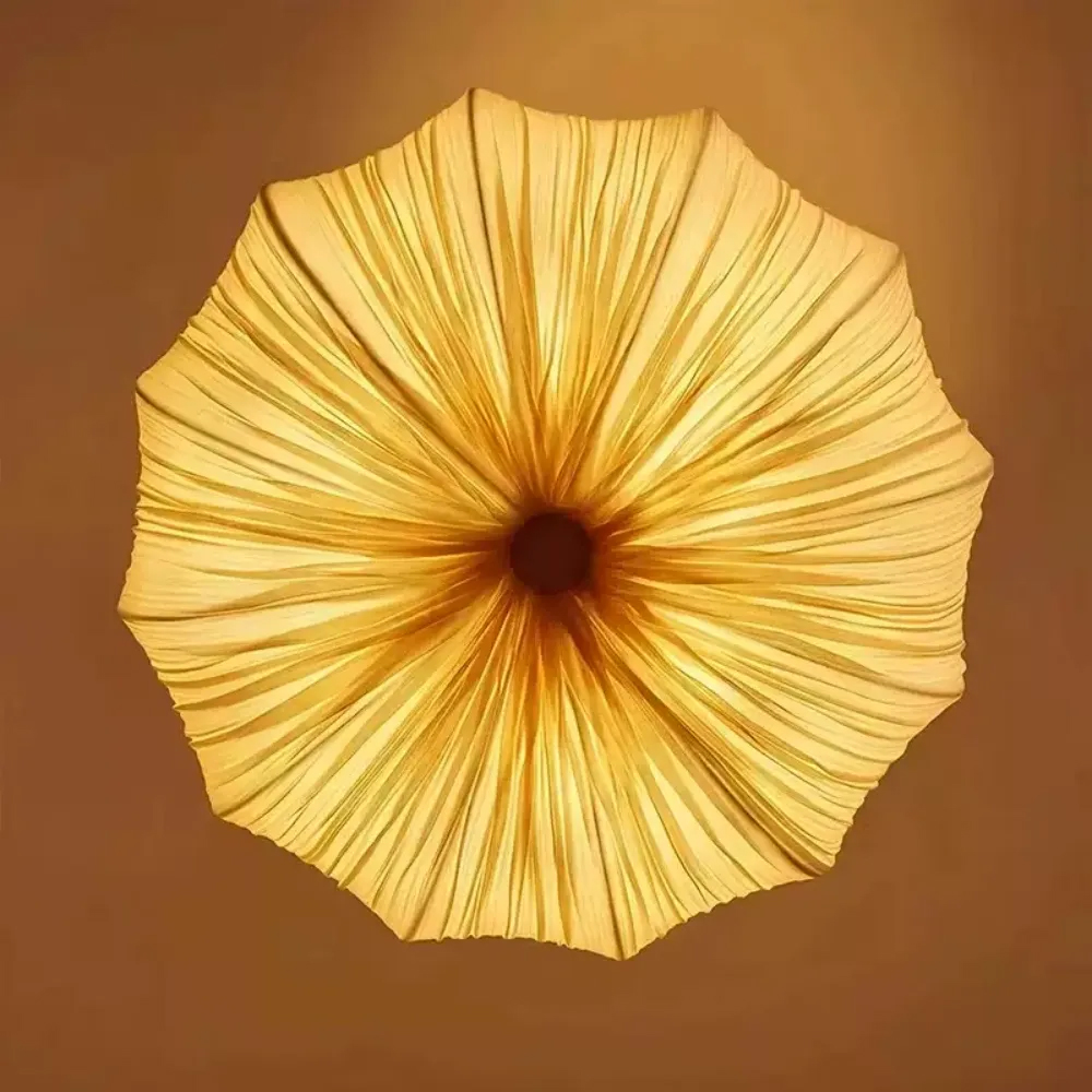 French Vintage Fabric Pendant Light Wabi-sabi Dining Room Decorative Lamps