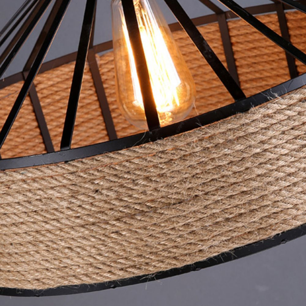 Industrial Style Country Hemp Rope Chandelier Cafe Restaurant Creative Decor