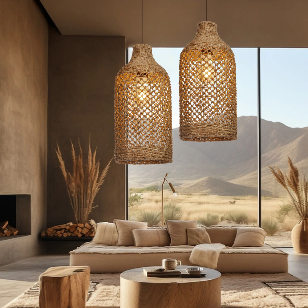 50% OFF Clearance Wabi Sabi Style Seagrass Pendant Light