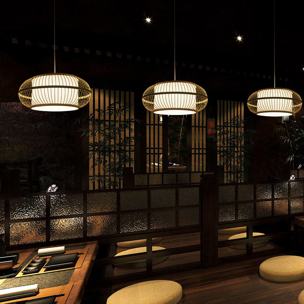 Artistic Bamboo Hanging Lamp Creative New Chinese Zen Restaurant Chandelier