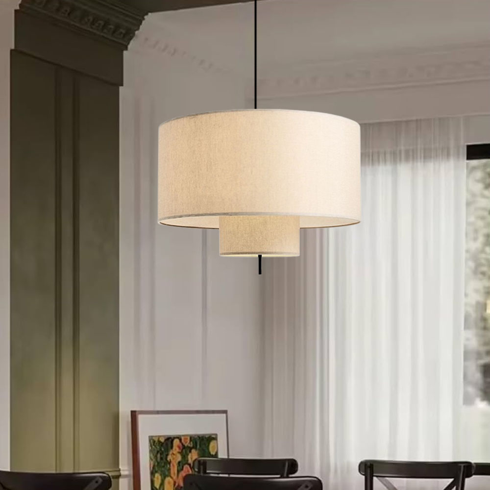 French Fabric Chandelier Dining Room Decorative Lamp