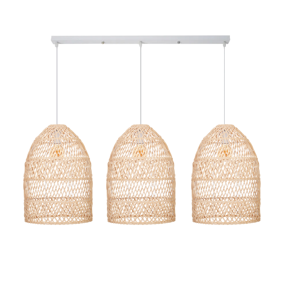 Intricate Black Rattan Lattice Light Artistic Hanging Shade for Dining Room