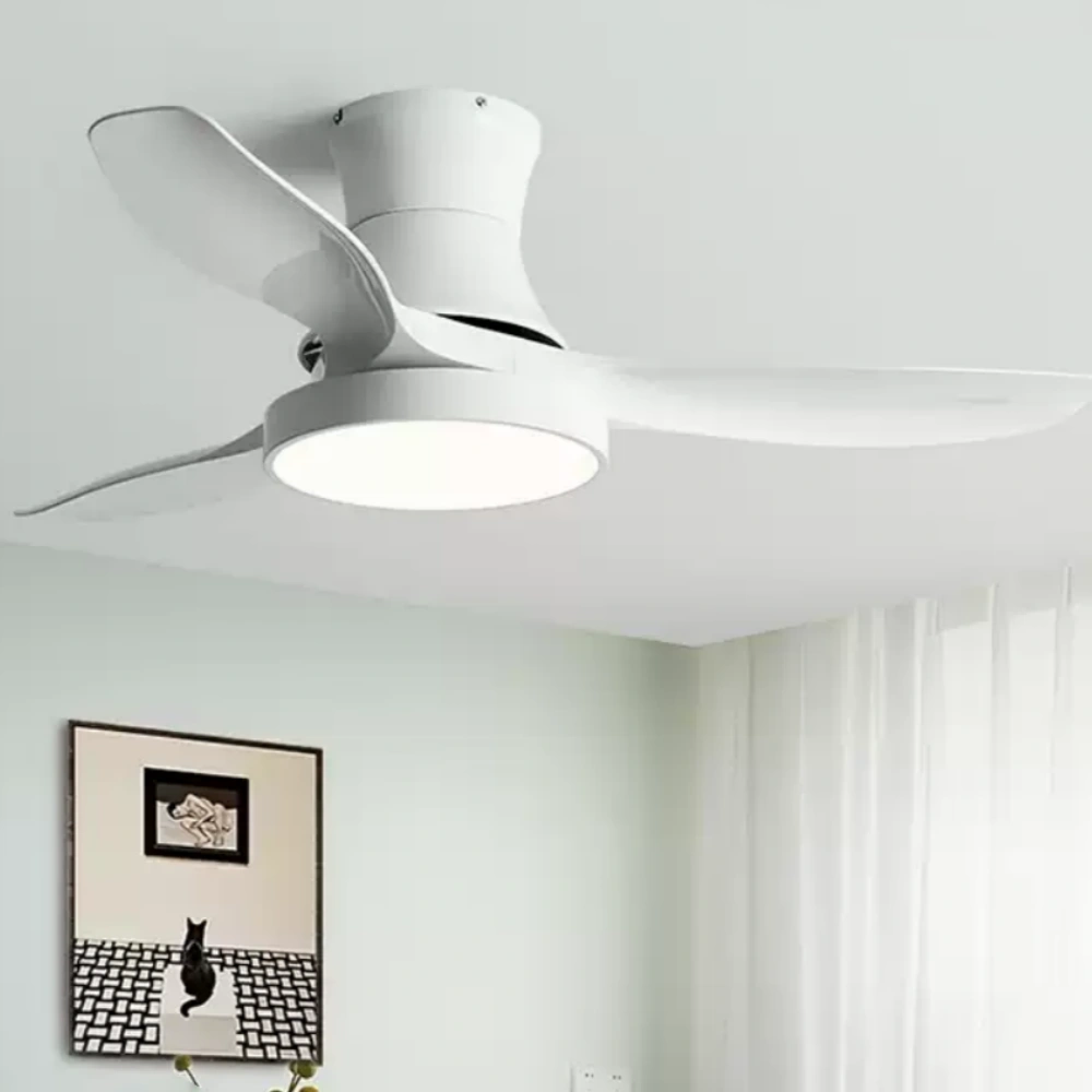 Modern 3-Blade Ceiling Fan Polish Finish Fan with Light for Home