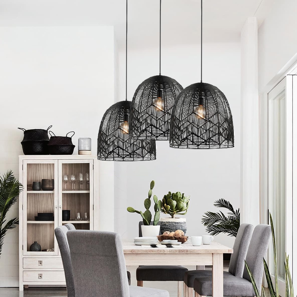 Handmade Basket Rattan Pendant Light Shades For Living Room