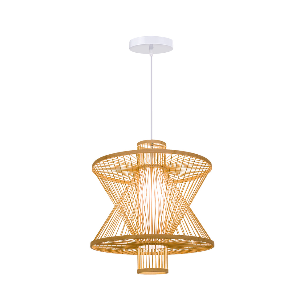 Southeast Asia Restaurant Bamboo Pendant Light Japandi Living Room Decor Lamp Shade