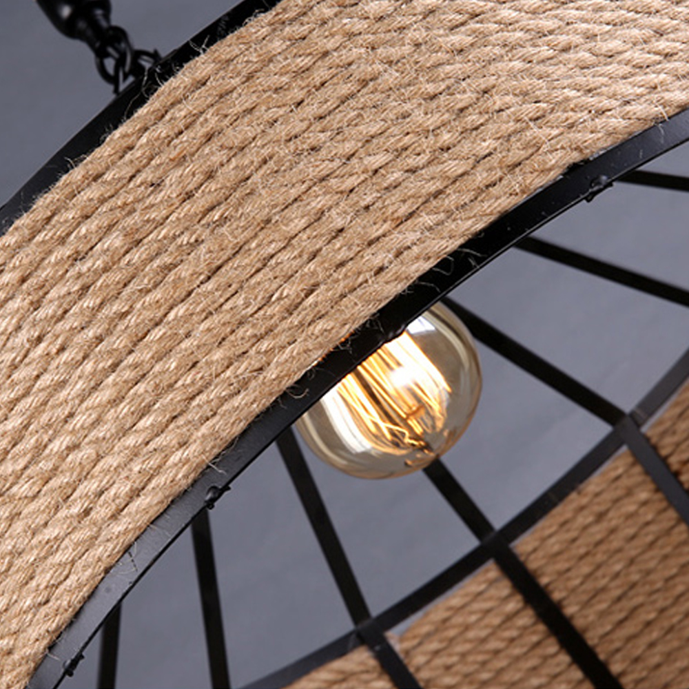 Industrial Style Country Hemp Rope Chandelier Cafe Restaurant Creative Decor