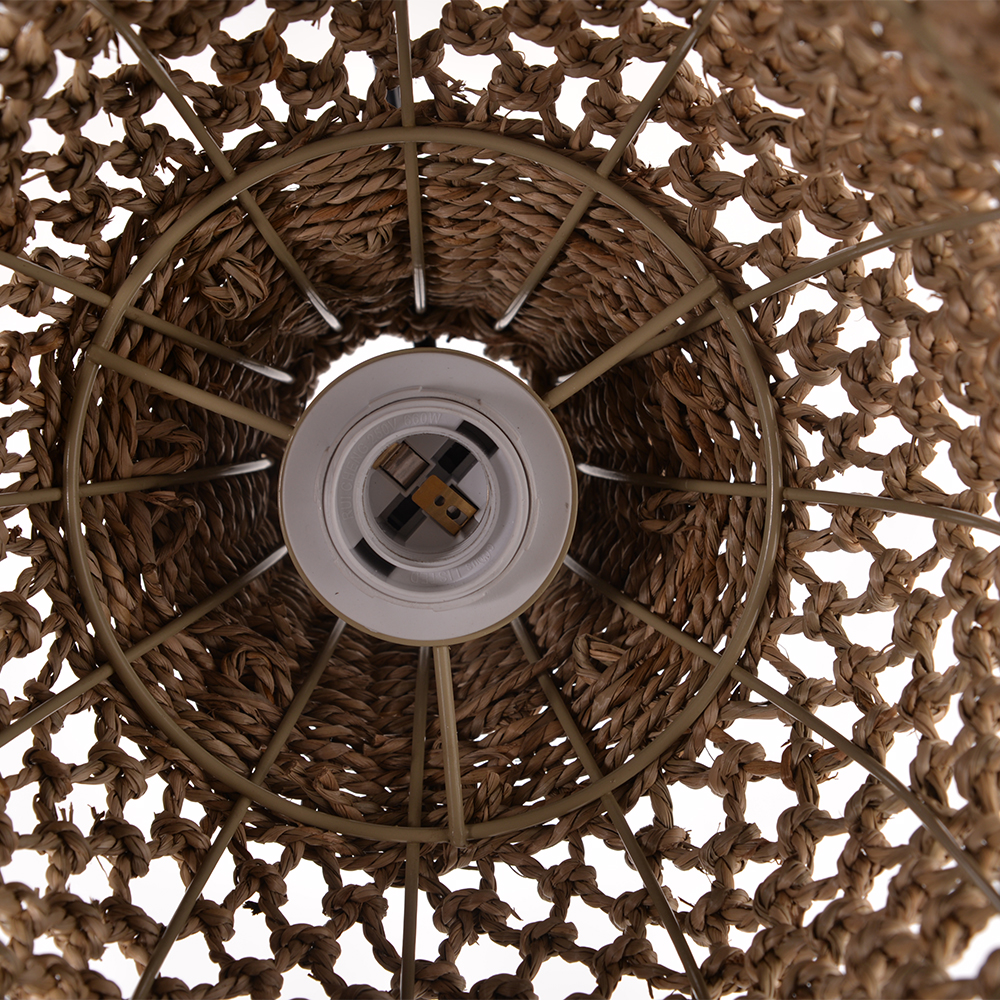 Wabi-sabi Living Room Seagrass Chandelier Retro B&B Decorative Pendant Lamp