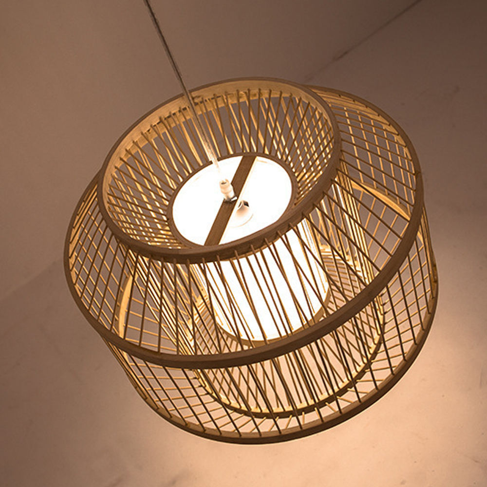 Japanese Restaurant Bamboo Chandelier Casual Tatami Pendant Lamp for Living Room