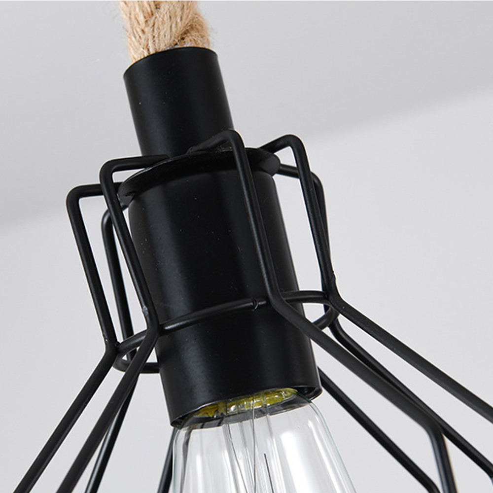 Restaurant Cafe Vintage Hemp Rope Chandelier Industrial Style Lighting Fixtures