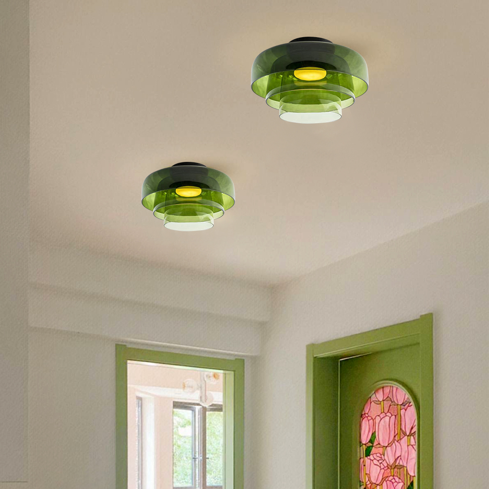 Nordic Designer Corridor Ceiling Light Retro Bedroom Glass Hanging Lamp