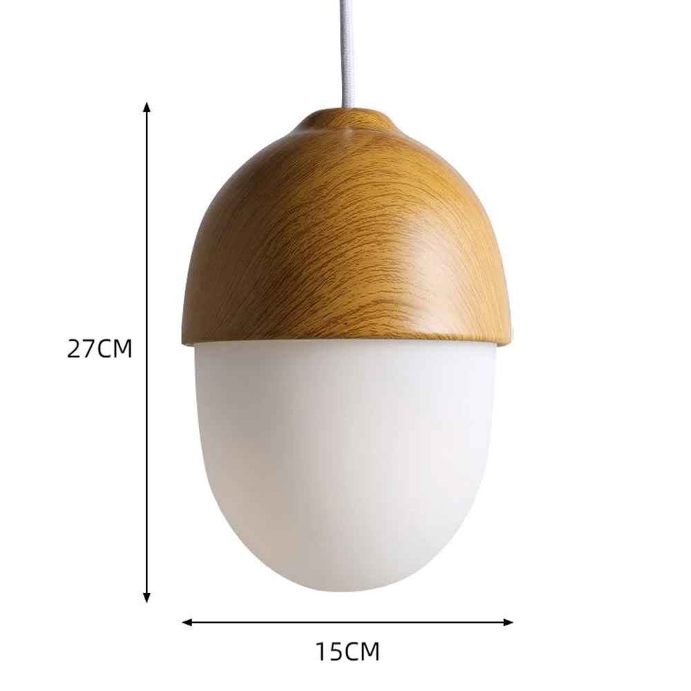 Handmade Wooden LED Hanging Lamp Nut Shaped Pendant Light